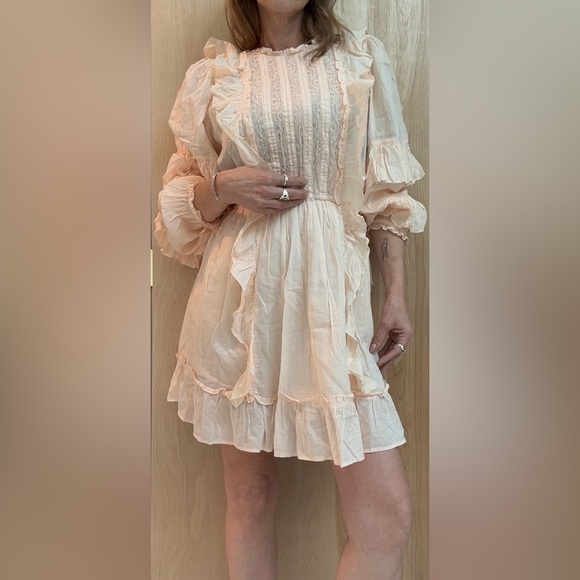 NWT Happy x Nature Ruffled Peach Dress Size S (feminine summer spring) - Picture 2 of 12